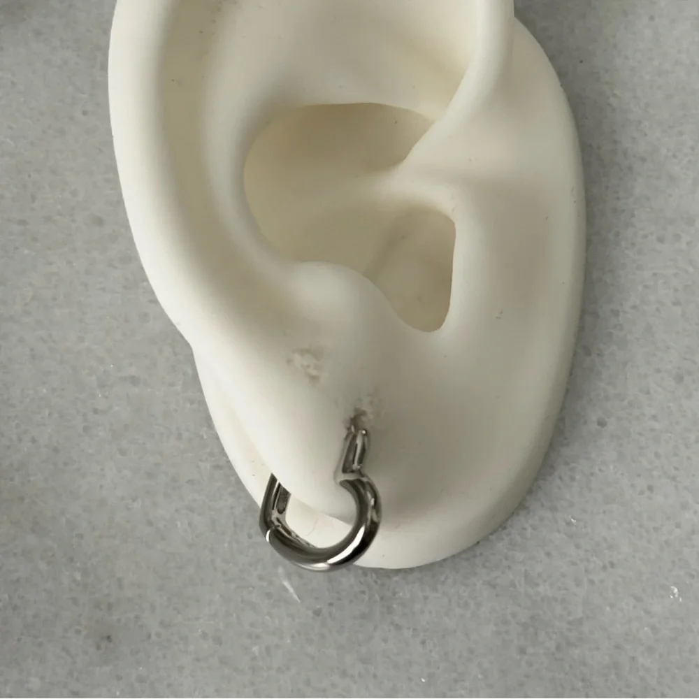 New Stock Sterling Silver Heart Huggie Hoop Earrings Brand New